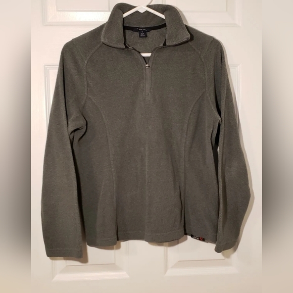 ♥️LANDS END WOMEN'S FLEECE 1/4 ZIP PULL OVER JACKET POLARTEC GRAY SIZE SMALL 6-8 - Picture 3 of 9